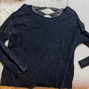 Open lace back sweater